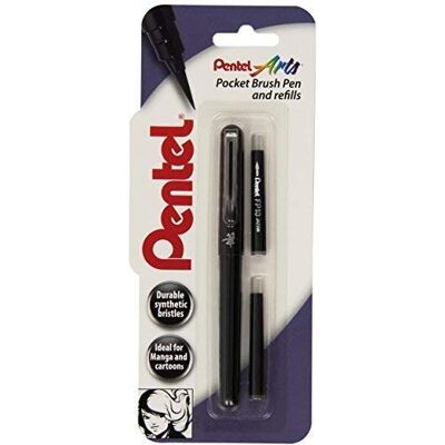 Pentel XGFKP/FP10-A Brush Pen - Black - Refillable Pentel XGFKP/FP10-A Brush Pen - Black - Refillable