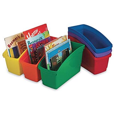 S&S Worldwide Book Bins Set of 6, Assorted Colors S&S Worldwide Book Bins Set of 6, Assorted Colors