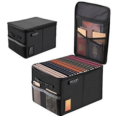 Chokoter Fireproof Document Box File Organizer Box, Cabinet Storage Filing with Lock, Portable Office Safe for Hanging Letter/Legal Folder 16.1 x 12.9 11in (File Box) Chokoter Fireproof Document Box File Organizer Box, Cabinet Storage Filing with Lock, Portable Office Safe for Hanging Letter/Legal Folder 16.1 x 12.9 11in (File Box)