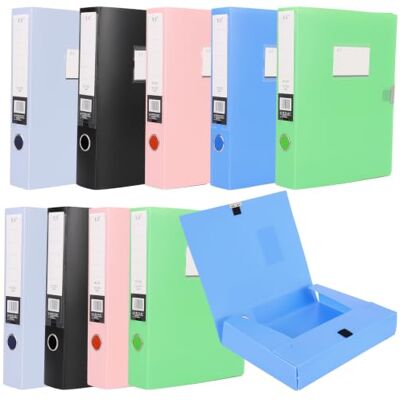 JESIFFY Box Files 10 Pack Plastic Document Storage A4 Box File Lidded, Waterproof, Folder, Assorted colours, Ideal for Office School Paperwork JESIFFY Box Files 10 Pack Plastic Document Storage A4 Box File Lidded, Waterproof, Folder, Assorted colours, Ideal for Office School Paperwork