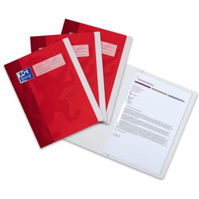Oxford A4 File Folders with Soft Touch Surface Red Pack of 3 Oxford A4 File Folders with Soft Touch Surface Red Pack of 3