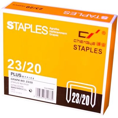 Plus Office Staples brand model STAPLES PLUS N-23/20 BOX 1000U Plus Office Staples brand model STAPLES PLUS N-23/20 BOX 1000U