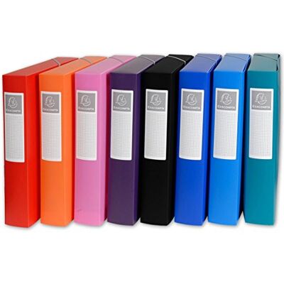 Exacompta Pack 8 Assorted PP Filing Boxes Opak A4 Spine 6cm Organise Exacompta Pack 8 Assorted PP Filing Boxes Opak A4 Spine 6cm Organise