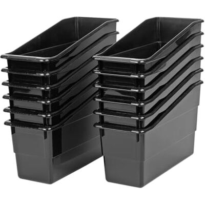 Really Good Stuff -666010 Durable Magazine,Book,Folder&File Holders – Ideal for Narrow/Vertical Storage Needs-Instantly Color Code Home/Classroom–Choose from 22 Colors (Single Color Set of 12), Black Really Good Stuff -666010 Durable Magazine,Book,Folder&File Holders – Ideal for Narrow/Vertical Storage Needs-Instantly Color Code Home/Classroom–Choose from 22 Colors (Single Color Set of 12), Black