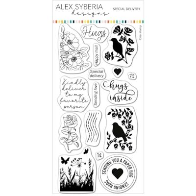 Alex Syberia Designs Special Delivery Stamp Set, White Alex Syberia Designs Special Delivery Stamp Set, White
