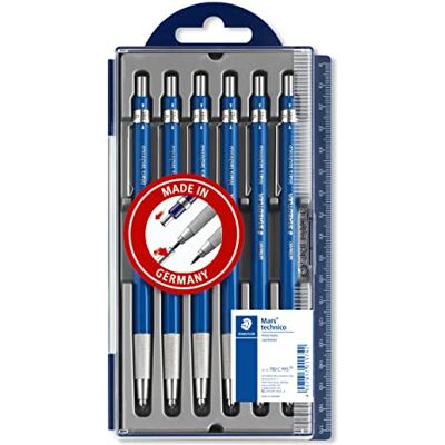 STAEDTLER Mars Technico 780 C PR5 Leadholder Pencil with Built-in Sharpener, 2 mm, Pack of 5 + 1 STAEDTLER Mars Technico 780 C PR5 Leadholder Pencil with Built-in Sharpener, 2 mm, Pack of 5 + 1