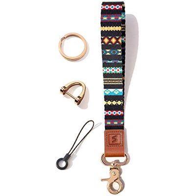 SENLLY Wristlet Lanyard Strap for Keys, Original Pattern Design Wrist Keychain Holder SENLLY Wristlet Lanyard Strap for Keys, Original Pattern Design Wrist Keychain Holder