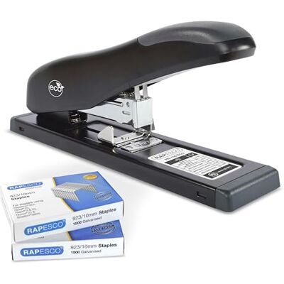 Rapesco 1307 ECO HD-100 Heavy-Duty Stapler, 2000 Type 923 / 10mm Staples 100 Sheet Capacity, Black Rapesco 1307 ECO HD-100 Heavy-Duty Stapler, 2000 Type 923 / 10mm Staples 100 Sheet Capacity, Black