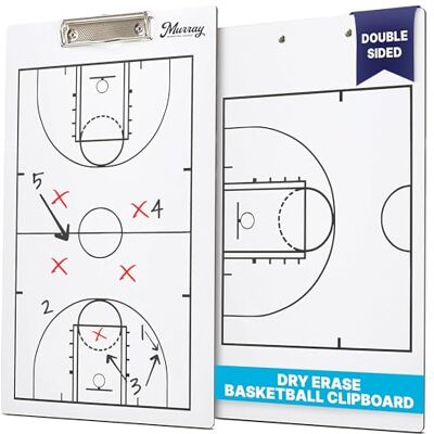 Murray Sporting Goods Dry Erase Double-Sided Basketball Coaches Clipboard Murray Sporting Goods Dry Erase Double-Sided Basketball Coaches Clipboard