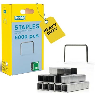 Rapid High-Performance Staples for Insulation, Thin Plastics, Cardboard and Carpets Flatwire No. 140, Leg Length 6mm, Staple Gun Staples, Galvanised Steel, 5000 Pieces, Plastic Box (40303088) Rapid High-Performance Staples for Insulation, Thin Plastics, Cardboard and Carpets Flatwire No. 140, Leg Length 6mm, Staple Gun Staples, Galvanised Steel, 5000 Pieces, Plastic Box (40303088)
