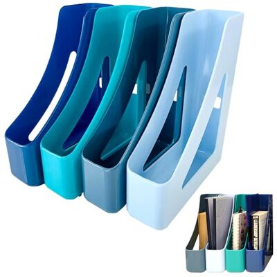 Deflecto Cool Breeze Set of 4 x A4 Magazine File In Deep Blue and Aqua Tones Desktop File Organise A4 File Holder Magazine Storage Desk File Organiser -A4 Document Holders Magazines CP038YTCB Deflecto Cool Breeze Set of 4 x A4 Magazine File In Deep Blue and Aqua Tones Desktop File Organise A4 File Holder Magazine Storage Desk File Organiser -A4 Document Holders Magazines CP038YTCB