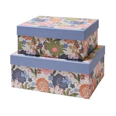 Rössler Papier Vivian 13491530000 Gift Box with Lid, Set of 2 Boxes, Cardboard Boxes Rectangular Rössler Papier Vivian 13491530000 Gift Box with Lid, Set of 2 Boxes, Cardboard Boxes Rectangular
