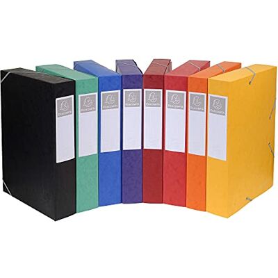 Exacompta Ref 19500H Cartobox Elasticated Filing Boxes, 25x33 cm Suitable for A4+ Documents, 50 mm Spine and Made From Pressboard, Pack of 10 Assorted Colours Filing Boxes Exacompta Ref 19500H Cartobox Elasticated Filing Boxes, 25x33 cm Suitable for A4+ Documents, 50 mm Spine and Made From Pressboard, Pack of 10 Assorted Colours Filing Boxes