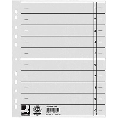 Q-Connect Dividers A4 Extra Width White Q-Connect Dividers A4 Extra Width White