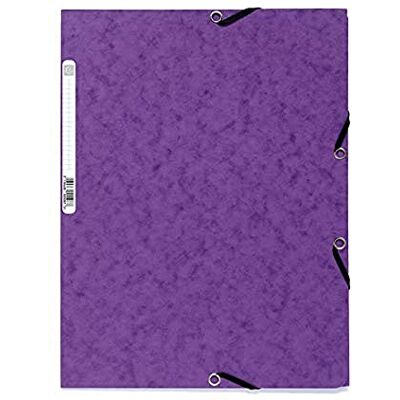 Exacompta Ref 55508E Europa Elasticated 3 Flap Folders (Pack of 25) 24 x 32cm, Suitable for A4 Documents, 400gsm Genuine Premium Pressboard Dark Purple Exacompta Ref 55508E Europa Elasticated 3 Flap Folders (Pack of 25) 24 x 32cm, Suitable for A4 Documents, 400gsm Genuine Premium Pressboard Dark Purple