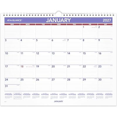 AT-A-GLANCE 2027 Wall Calendar, Monthly, 15" x 12" Planner, Ruled Daily Blocks (PM82827) AT-A-GLANCE 2027 Wall Calendar, Monthly, 15" x 12" Planner, Ruled Daily Blocks (PM82827)