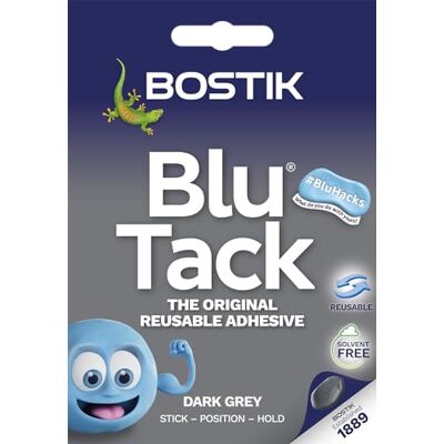 Bostik Blu Tack Grey Handy Size Multipurpose Reusable Adhesive Safe & Easy to Use Non-Toxic Bostik Blu Tack Grey Handy Size Multipurpose Reusable Adhesive Safe & Easy to Use Non-Toxic