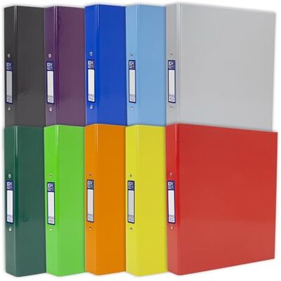 Oxford A4 Ring Binders, Laminated Paper on Board, 40mm Spine, 25mm Capacity, Assorted Colours Pack of 10 – Durable Office, School & Home Filing Organiser Oxford A4 Ring Binders, Laminated Paper on Board, 40mm Spine, 25mm Capacity, Assorted Colours Pack of 10 – Durable Office, School & Home Filing Organiser