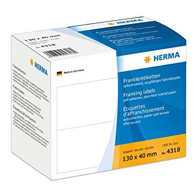 HERMA 4318 - French Double Labels - Special Matte Paper - Permanent Adhesive - 1000 pcs HERMA 4318 - French Double Labels - Special Matte Paper - Permanent Adhesive - 1000 pcs
