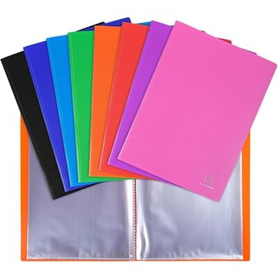 Exacompta Ref 8860E Box of 8 OPAK Document Holders 60 Smooth Crystal Pockets 120 Views for A4 Size Dimensions 24 x 32 cm semi-Rigid Polypropylene Cover Assorted Colours Exacompta Ref 8860E Box of 8 OPAK Document Holders 60 Smooth Crystal Pockets 120 Views for A4 Size Dimensions 24 x 32 cm semi-Rigid Polypropylene Cover Assorted Colours