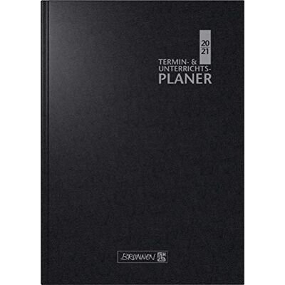 BRUNNEN 1075960901 Weekly Calendar/Teaching Planner, 2020/2021, 2 Pages = 1 Week Portrait A5: 17 x 24 cm, Baladek Cover, Black BRUNNEN 1075960901 Weekly Calendar/Teaching Planner, 2020/2021, 2 Pages = 1 Week Portrait A5: 17 x 24 cm, Baladek Cover, Black