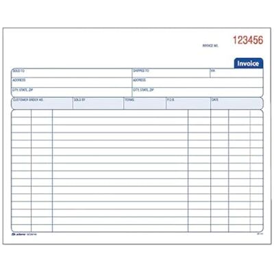 Adams Spiral Invoice Book, 8 1/2 x 7 1/4 Inches, 2-Part, Carbonless, White/Canary, 50 Sets per Book (SCD8740) Adams Spiral Invoice Book, 8 1/2 x 7 1/4 Inches, 2-Part, Carbonless, White/Canary, 50 Sets per Book (SCD8740)