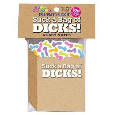 Little Genie 100-Page Funny Notepad for Office Pranks, Sarcastic Reminders & Desk Humor Suck A Bag of Dicks Sticky Notes Little Genie 100-Page Funny Notepad for Office Pranks, Sarcastic Reminders & Desk Humor Suck A Bag of Dicks Sticky Notes