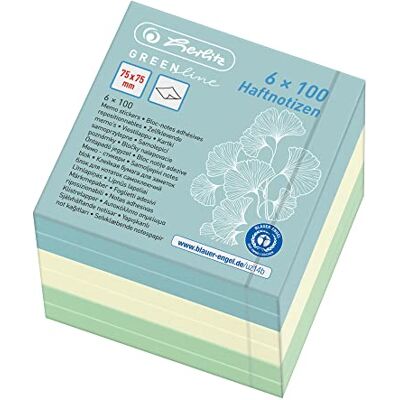 herlitz 50033430 Sticky Note Pad, 75 x 75 mm, 600 Sheets, GREENline Series, 1 Piece herlitz 50033430 Sticky Note Pad, 75 x 75 mm, 600 Sheets, GREENline Series, 1 Piece