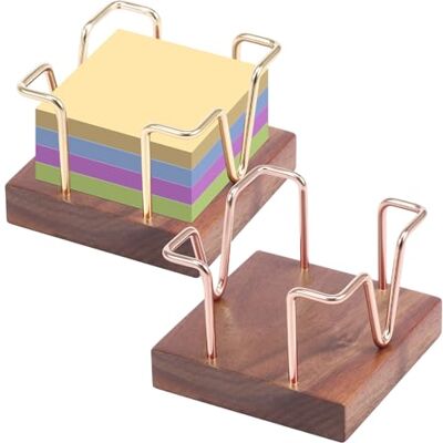 QINGLANG 2Pcs Wood Sticky Note Holder Wood Memo Pad Dispenser Stick Note Pad Holders with Non-slip Base Cube Paper Holder Desk Organiser Space Saving Fixation Notepad Dispenser for Home Office Decor QINGLANG 2Pcs Wood Sticky Note Holder Wood Memo Pad Dispenser Stick Note Pad Holders with Non-slip Base Cube Paper Holder Desk Organiser Space Saving Fixation Notepad Dispenser for Home Office Decor
