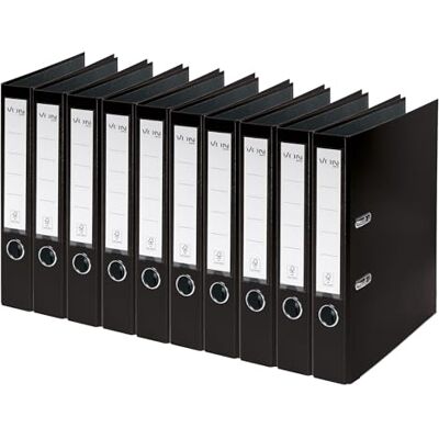 Leitz VON A4 Folder, Pack of 10, Cardboard with Plastic Cover, 50 mm Spine Width, for 350 Sheets, Blue Angel & FSC Certified, for School, Study & Home, Black, 10560095 Leitz VON A4 Folder, Pack of 10, Cardboard with Plastic Cover, 50 mm Spine Width, for 350 Sheets, Blue Angel & FSC Certified, for School, Study & Home, Black, 10560095