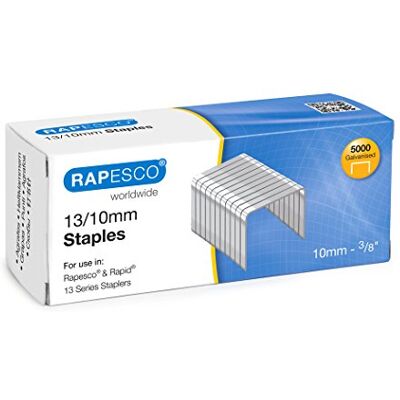 Rapesco S13100Z3 Type 13/10 mm Galvanised Tacker Staples, Pack of 5000 Rapesco S13100Z3 Type 13/10 mm Galvanised Tacker Staples, Pack of 5000