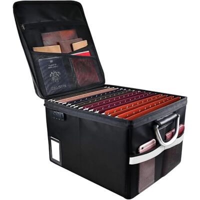 Chokoter Fireproof Document Box File Organizer Box, Cabinet Storage Filing with Lock, Portable Office Safe for Hanging Letter/Legal Folder 16.1 x 12.9 11in (File Box-Aluminum Handle) Chokoter Fireproof Document Box File Organizer Box, Cabinet Storage Filing with Lock, Portable Office Safe for Hanging Letter/Legal Folder 16.1 x 12.9 11in (File Box-Aluminum Handle)