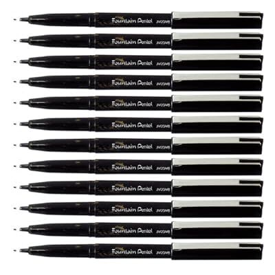 Pentel JM20MB-A Fountain Black (pack of 12), 1 Pentel JM20MB-A Fountain Black (pack of 12), 1