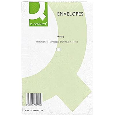Q-Connect C4 Envelope 100 gsm Plain Peel and Seal White, Pack of 250 Q-Connect C4 Envelope 100 gsm Plain Peel and Seal White, Pack of 250