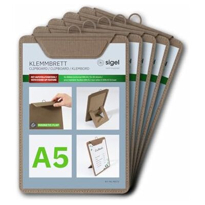 Sigel KB121 Menu clipboard 1 piece A5 Beige Pack of 5 Sigel KB121 Menu clipboard 1 piece A5 Beige Pack of 5
