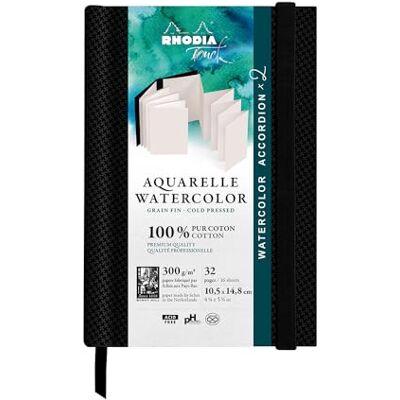 Rhodia Watercolor Sketchbook - Fine Grain 300g - A6 & A5 Rhodia Watercolor Sketchbook - Fine Grain 300g - A6 & A5