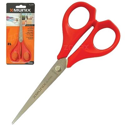 ZOFAX ZSL1160 Lightweight Stainless Steel Blades Scissors, Comfortable Grip, Red Body, 152mm 6 inch Left-Right Handed, Multi-Purpose Scissors, i Black Ball Pen ZOFAX ZSL1160 Lightweight Stainless Steel Blades Scissors, Comfortable Grip, Red Body, 152mm 6 inch Left-Right Handed, Multi-Purpose Scissors, i Black Ball Pen
