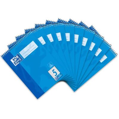 Oxford School Notepad A5 Squared Ruling 5 40 Sheets Spiral Pack of 10 Oxford School Notepad A5 Squared Ruling 5 40 Sheets Spiral Pack of 10