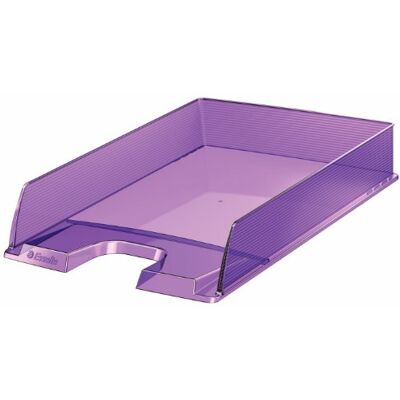 Esselte A4 Europost Letter Tray, Translucent Purple, Pack of 10, Solea Range, 623602 Esselte A4 Europost Letter Tray, Translucent Purple, Pack of 10, Solea Range, 623602