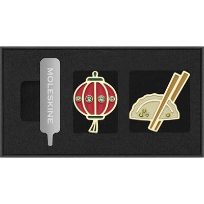 Moleskine Country Themed Pins,Lantern and Ravioli Set, China, for Notebooks and Planners, Decorative Accessories and Gift Idea Moleskine Country Themed Pins,Lantern and Ravioli Set, China, for Notebooks and Planners, Decorative Accessories and Gift Idea