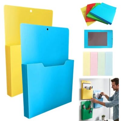 Liocwocne Magnetic File Holder, Magnetic Utility & File Holder Built-In Magnetic Grip, Waterproof, Tear-Resistant, Instantly Clears Desk Clutter(I) Liocwocne Magnetic File Holder, Magnetic Utility & File Holder Built-In Magnetic Grip, Waterproof, Tear-Resistant, Instantly Clears Desk Clutter(I)