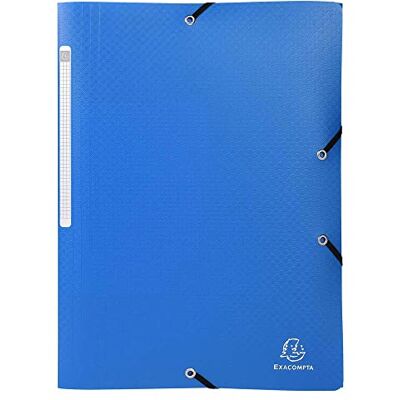 Exacompta Ref 55082E Opak Elasticated 3 Flap Folder -240 x 320cm in Size, Suitable for A4 Documents, Matt Polypropylene, Label on Spine Blue (Pack 10) Exacompta Ref 55082E Opak Elasticated 3 Flap Folder -240 x 320cm in Size, Suitable for A4 Documents, Matt Polypropylene, Label on Spine Blue (Pack 10)