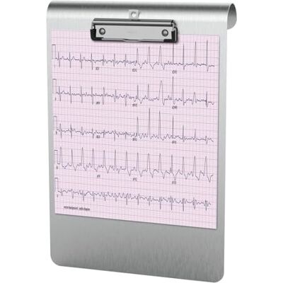 MAUL medic Clipboard A4 Silver Metal Portrait Format Rustproof Hanging Robust stainless steel plate, secure hold for forms, quickly wiped clean, ready to hang, elegant metal look MAUL medic Clipboard A4 Silver Metal Portrait Format Rustproof Hanging Robust stainless steel plate, secure hold for forms, quickly wiped clean, ready to hang, elegant metal look
