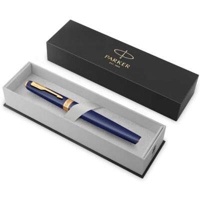 PARKER Meridian Rollerball Pen Blue Lacquer with Gold Trims Fine Nib Handwriting Pens & Stationery Supplies Black Ink Luxury Gift Box PARKER Meridian Rollerball Pen Blue Lacquer with Gold Trims Fine Nib Handwriting Pens & Stationery Supplies Black Ink Luxury Gift Box