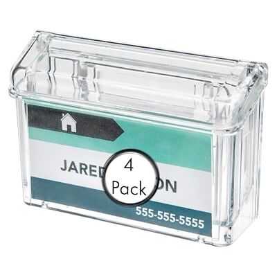 Deflecto Wall Mounted Business Card Holder Outdoor 'Grab a Card' Pack of 4 Clear Deflecto Wall Mounted Business Card Holder Outdoor 'Grab a Card' Pack of 4 Clear