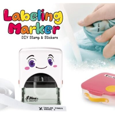 Shiny TL-882rPET Name Stamp for Clothes Labelling Marker DIY Kit Customisable, Washable Clothing Stamp, and No-Sew Stickers for School Uniforms, Lunch Boxes, Bags, Club Kit etc Shiny TL-882rPET Name Stamp for Clothes Labelling Marker DIY Kit Customisable, Washable Clothing Stamp, and No-Sew Stickers for School Uniforms, Lunch Boxes, Bags, Club Kit etc