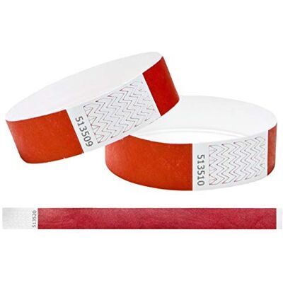 J&R Wristbands Paper Like Wristbands Made from Tyvek. 1000 Pack Red J&R Wristbands Paper Like Wristbands Made from Tyvek. 1000 Pack Red