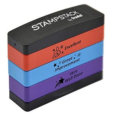 Trodat 3-in-1 Teacher Stamp For Marking Children's Schoolwork And Homework – Version 1, 65x52x22mm Trodat 3-in-1 Teacher Stamp For Marking Children's Schoolwork And Homework – Version 1, 65x52x22mm