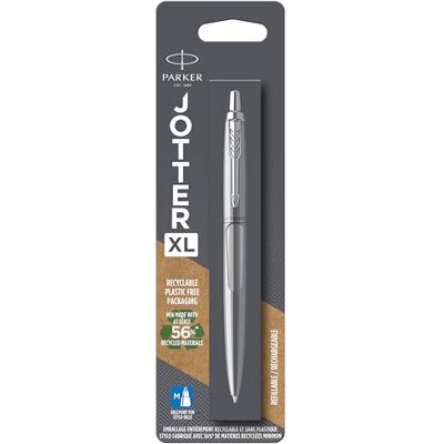 PARKER Jotter XL Ballpoint Pen Monochrome Stainless Medium Point Blue Ink PARKER Jotter XL Ballpoint Pen Monochrome Stainless Medium Point Blue Ink