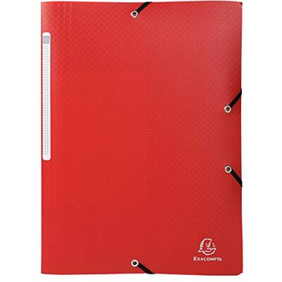 Exacompta Ref 55085E Box of 50 Opak Elastic folders 3 Flap Pockets Opaque Polypropylene Size 24 x 32 cm for A4 documents red Exacompta Ref 55085E Box of 50 Opak Elastic folders 3 Flap Pockets Opaque Polypropylene Size 24 x 32 cm for A4 documents red